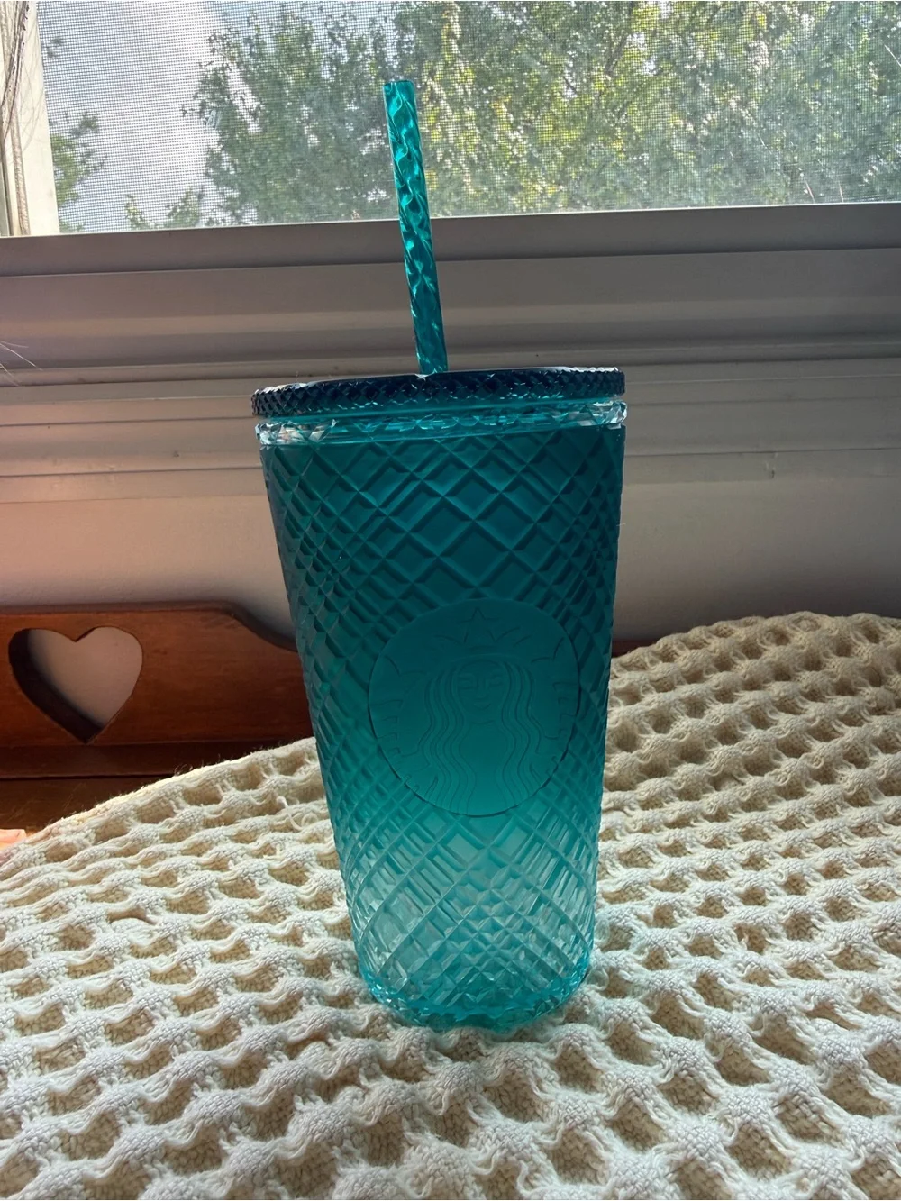 Starbucks Teal 15oz Diamond-Texture Reusable Cold Cup